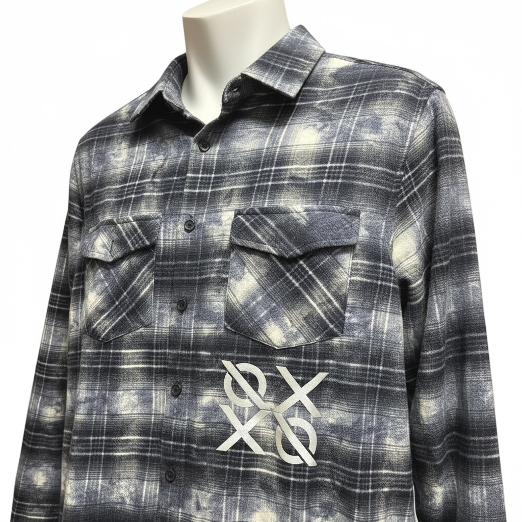 3M REFLECTIVE DISTRESSED & FROST WASHED FLANNEL — NO WEAPON FORMED®
