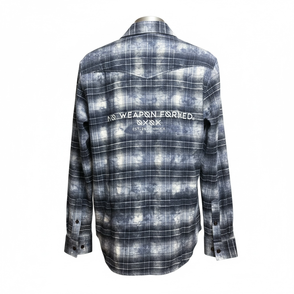 3M REFLECTIVE DISTRESSED & FROST WASHED FLANNEL — NO WEAPON FORMED®
