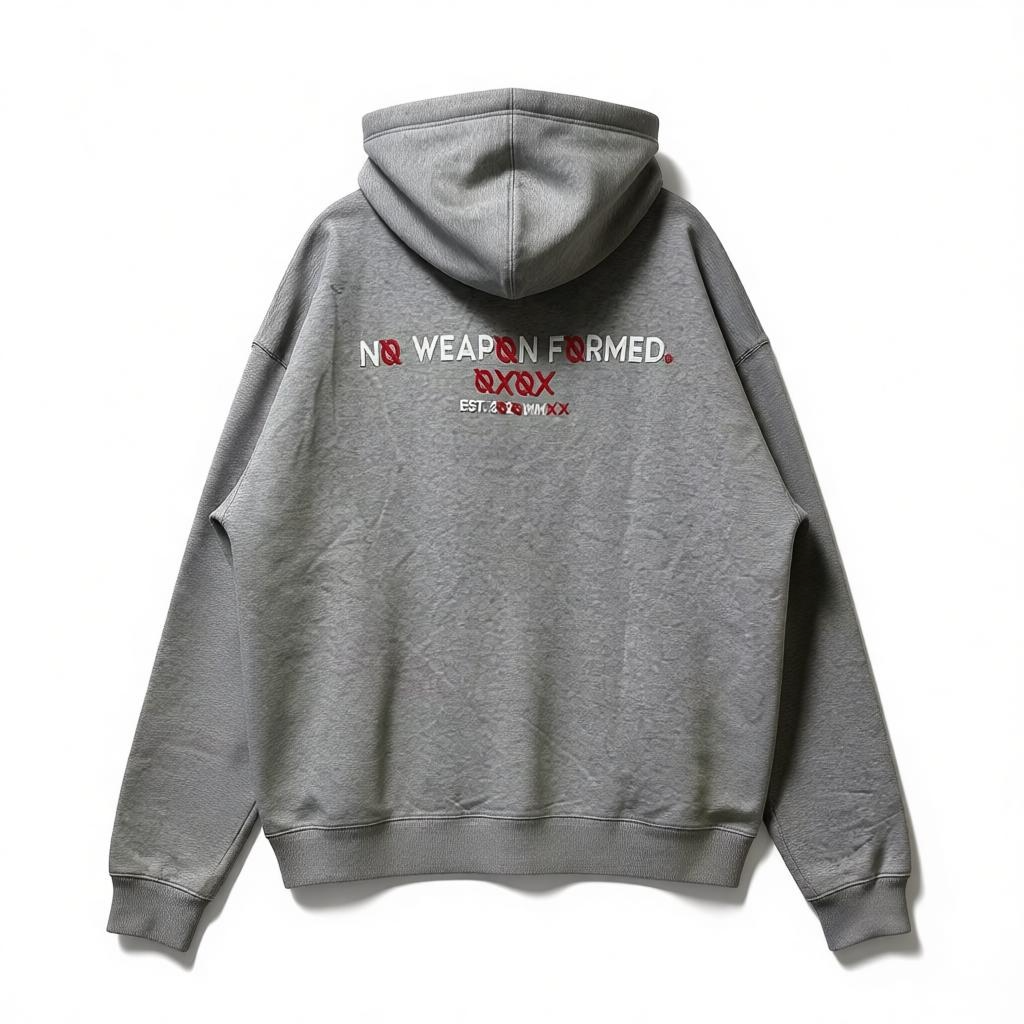 No Weapon Formed® Branded Satin Embroidered Hoodie