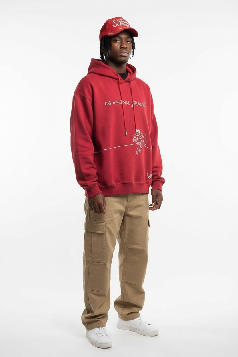 EMBROIDERED STRING ANGEL HOODIE - SCRIPTED ANGEL COLLECTION