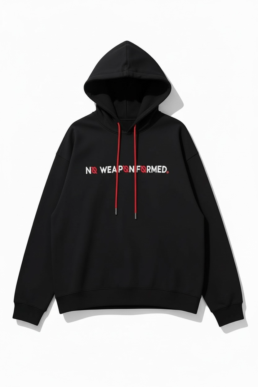 No Weapon Formed® Satin Embroidered Logo Hoodie
