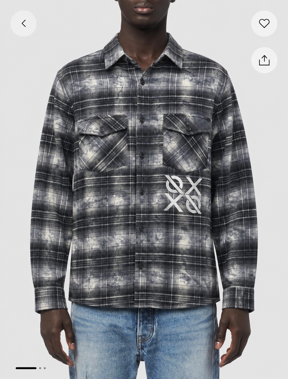 Navy 3M REFLECTIVE DISTRESSED & FROST WASHED FLANNEL — NO WEAPON FORMED®