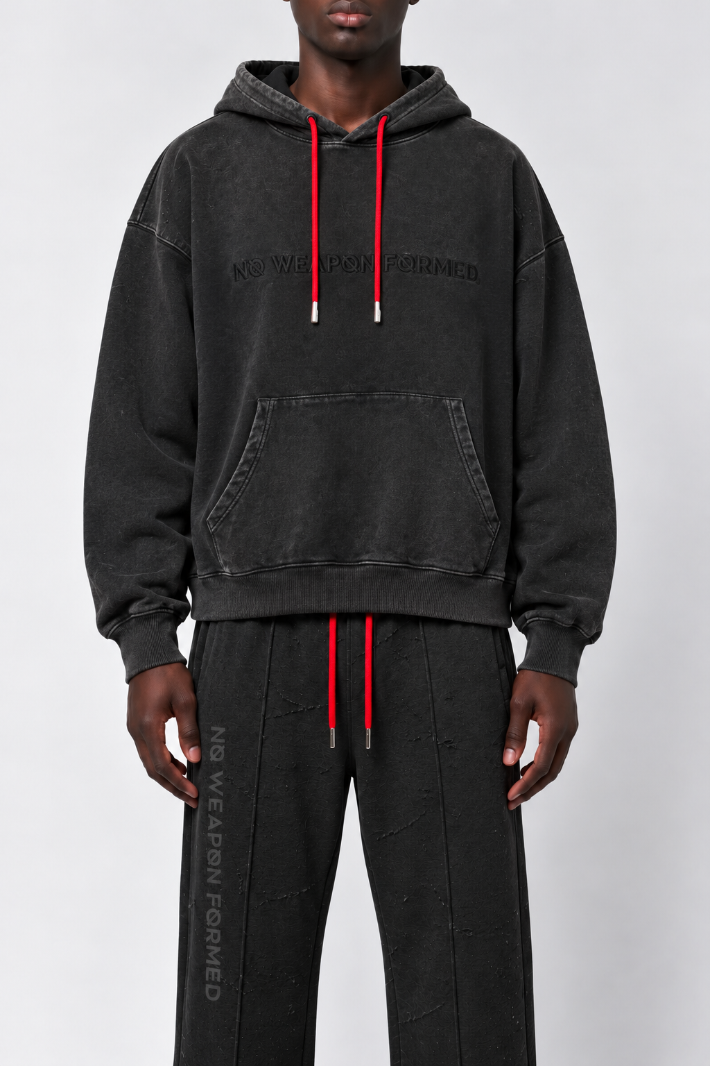 Black NO WEAPON FORMED® Embroidered Logo Washed Hoodie