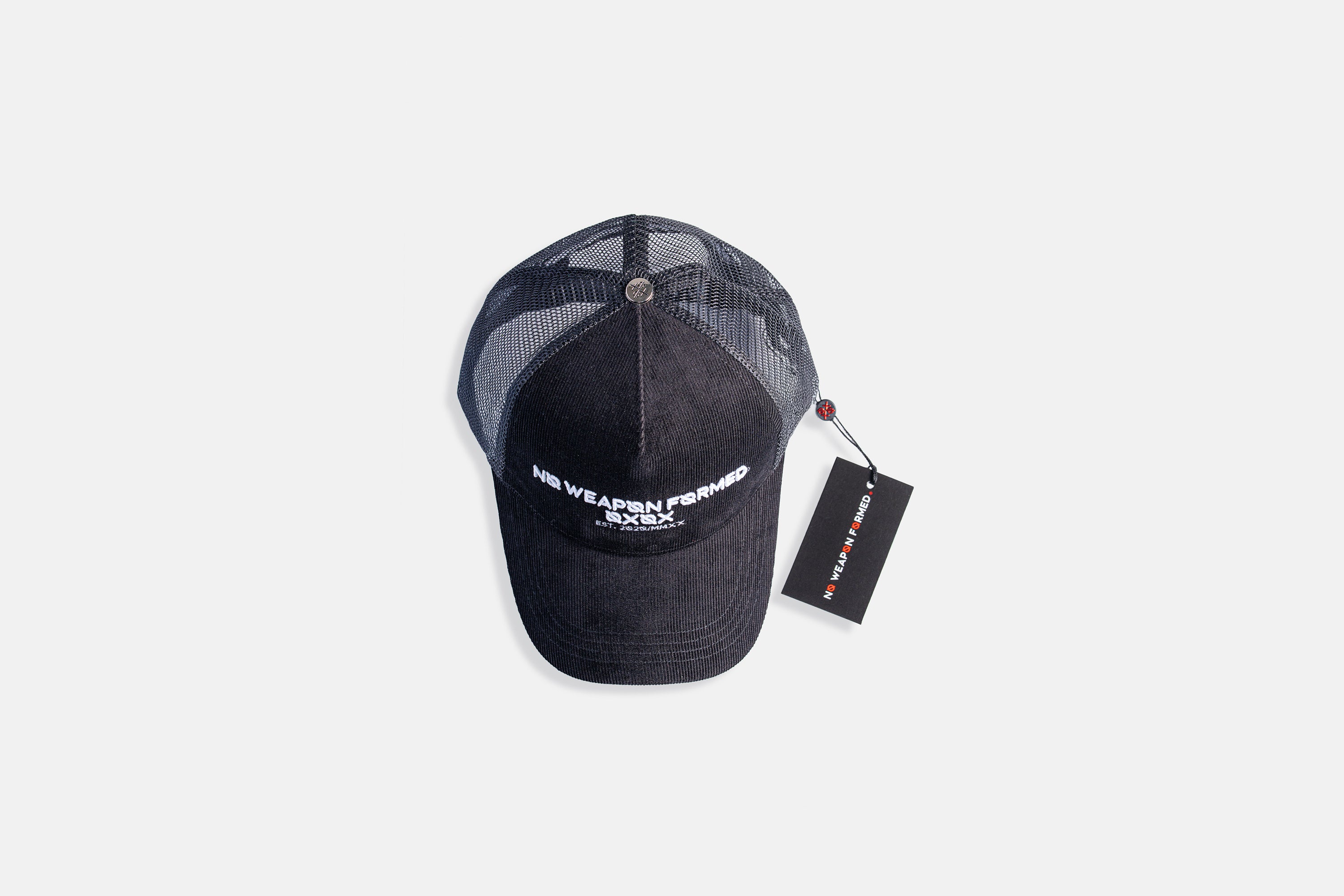 Black Corduroy Trucker Snapback Hat – No Weapon Formed Collection