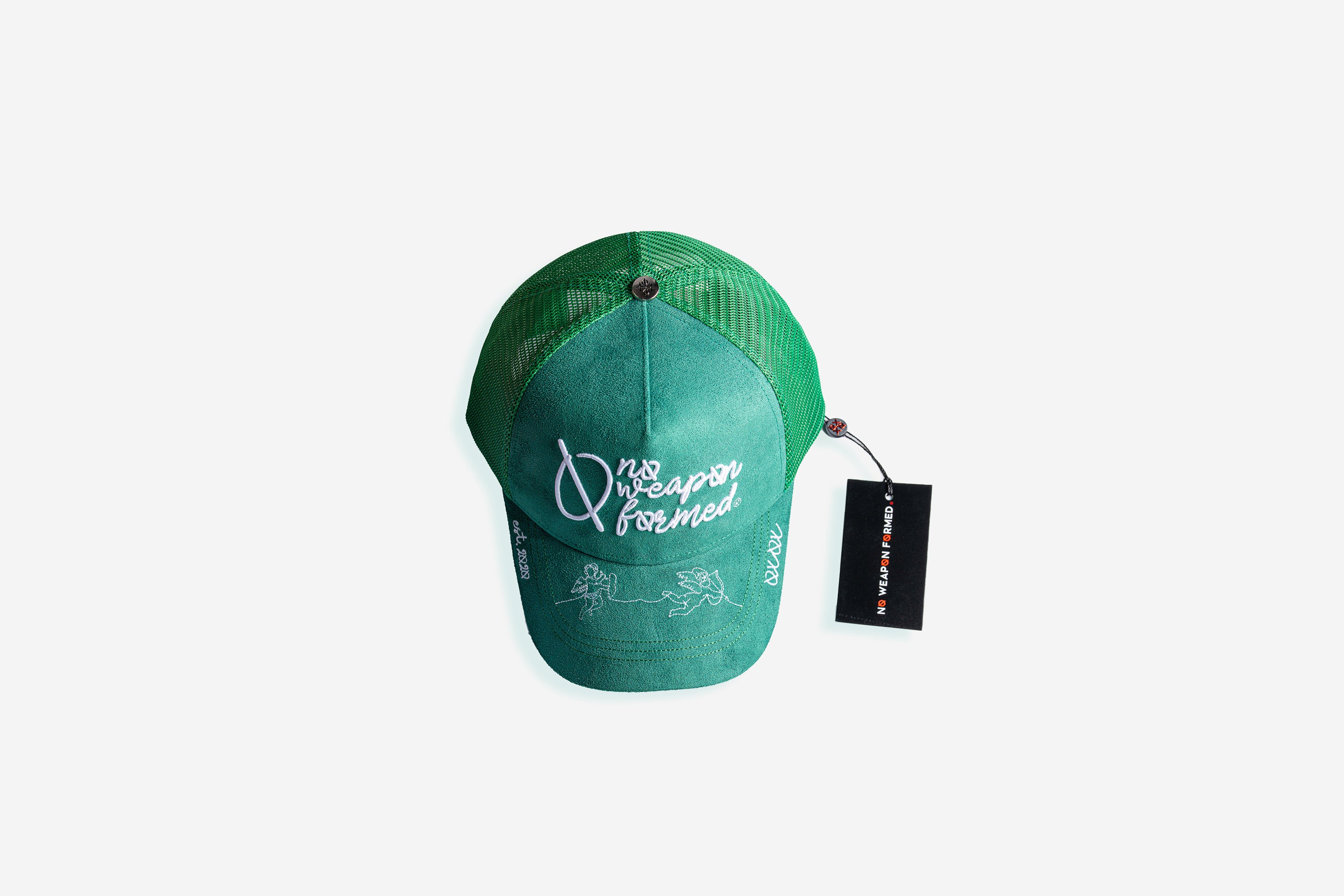 Green Suede String Angel Trucker Snapback – No Weapon Formed Collection