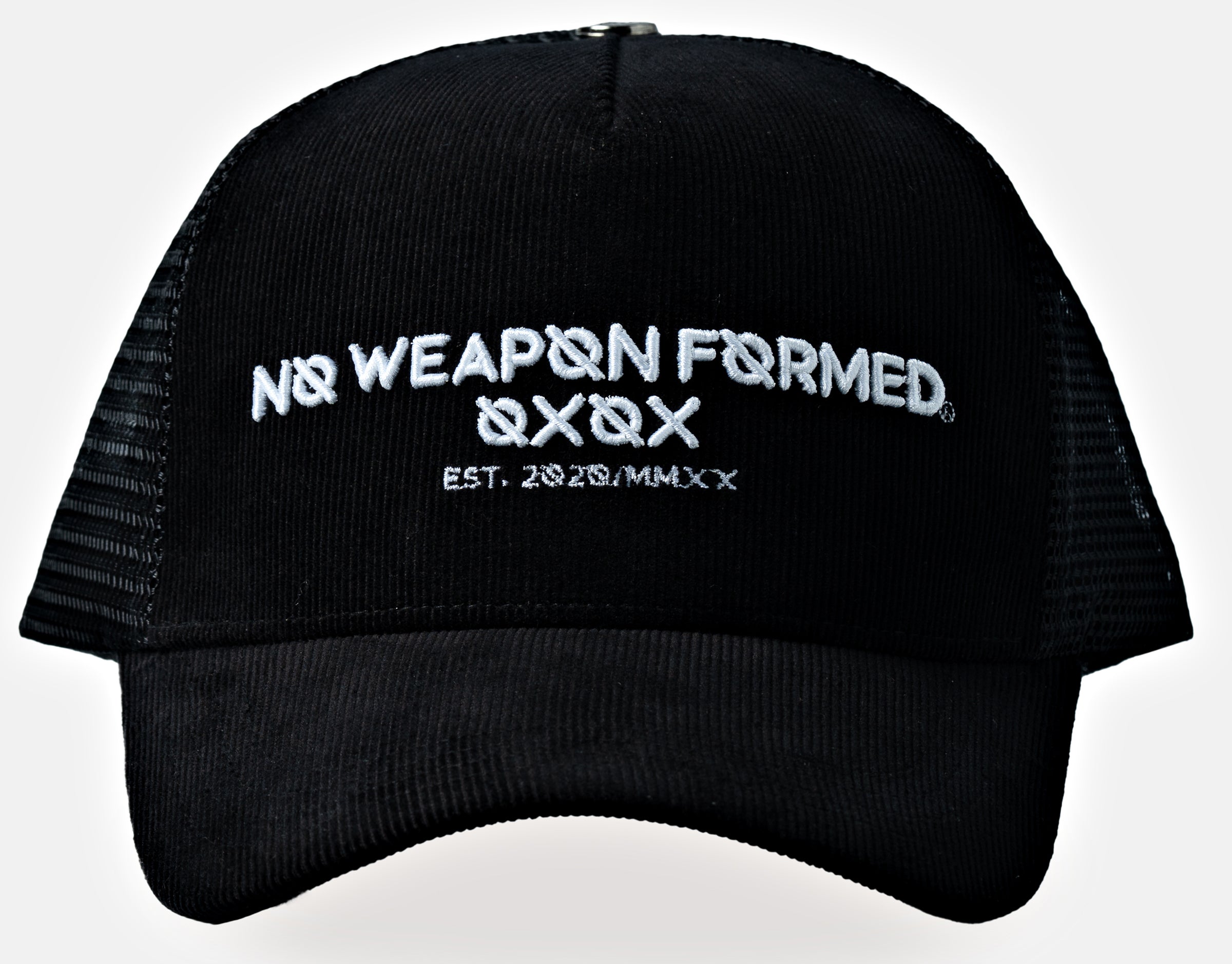 Black Corduroy Trucker Snapback Hat – No Weapon Formed Collection