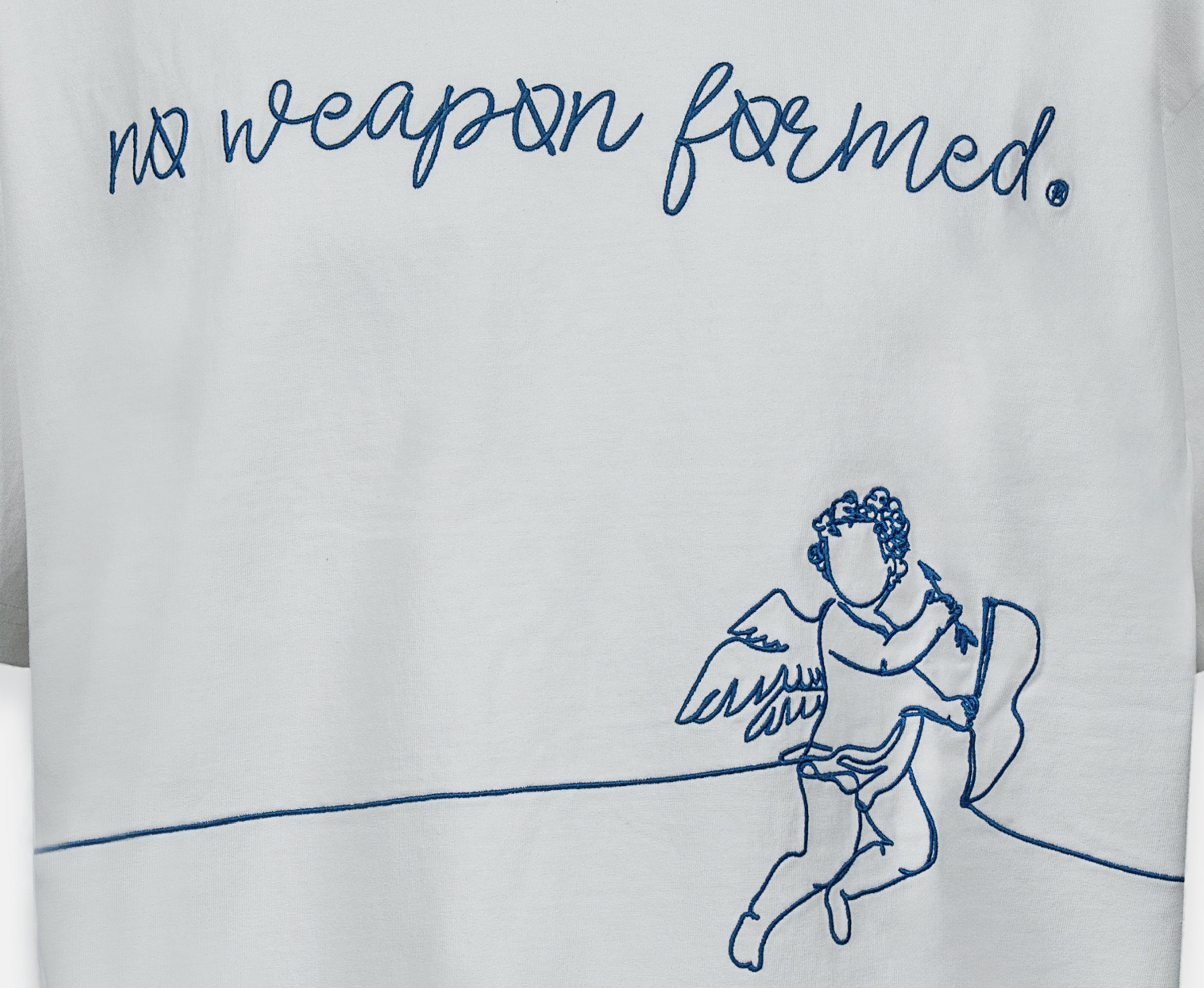 Embroidered String Angel Oversized Tee – No Weapon Formed Collection