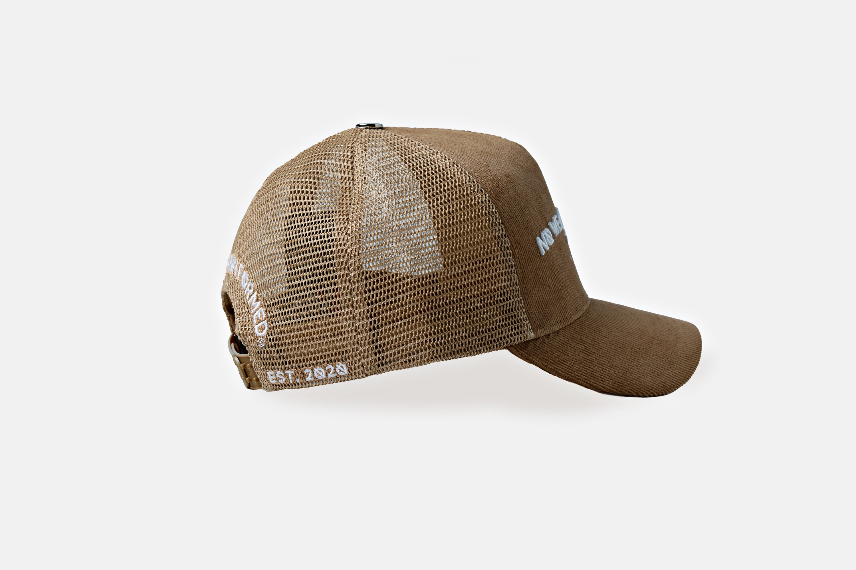 Khaki Brown Corduroy Trucker Snapback Hat – No Weapon Formed Collection