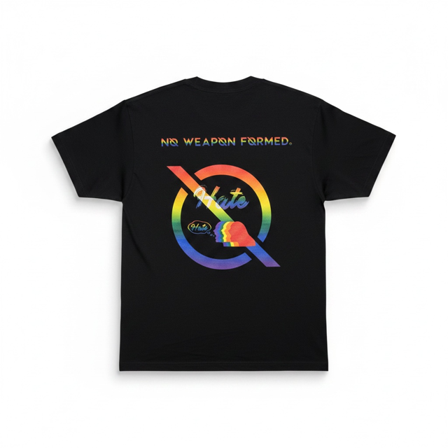 NO HATE LGBT RAINBOW OVERSIZED T SHIRT
