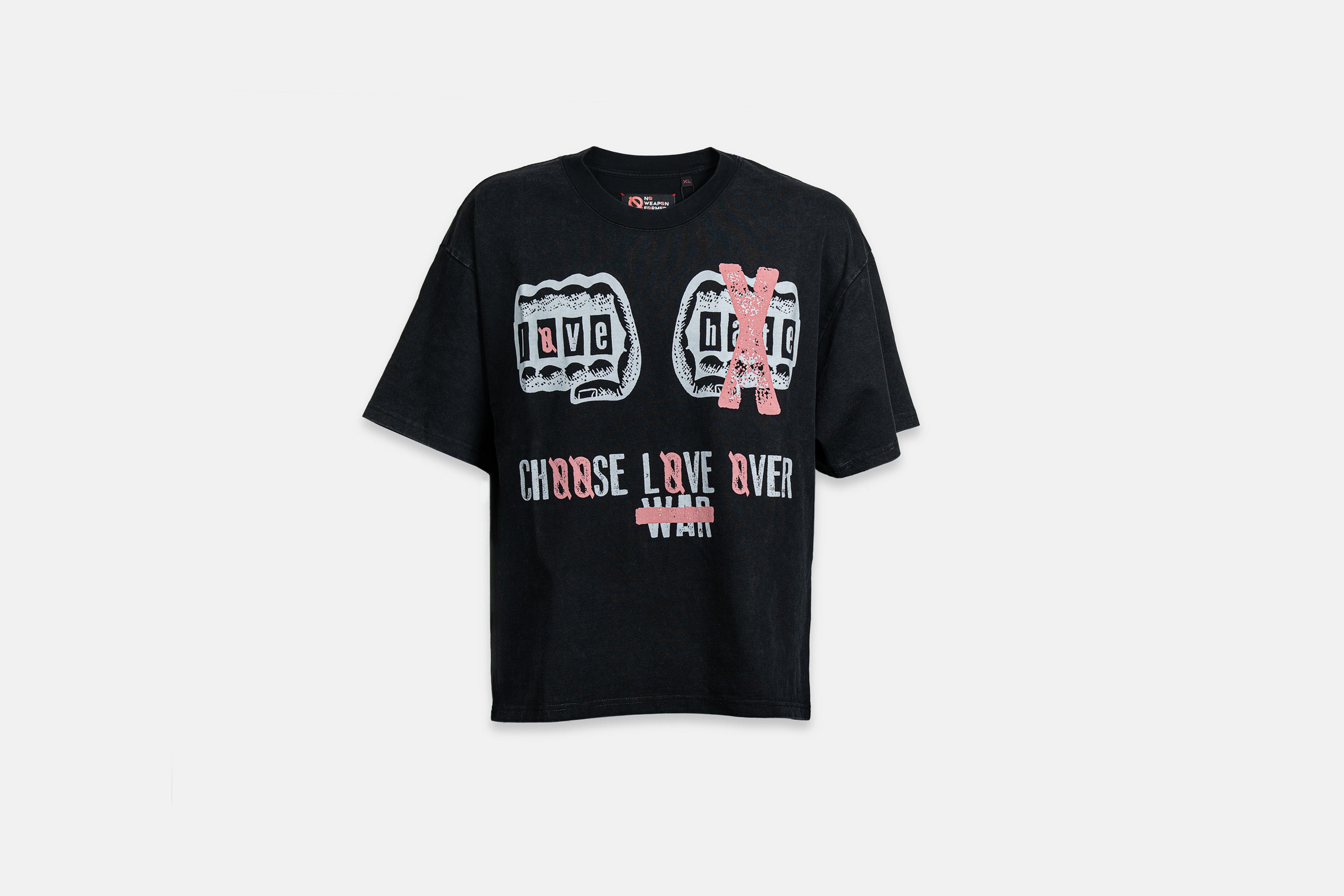 Love Over Hate Cropped Tee - No Weapon Formed Collection OXOX