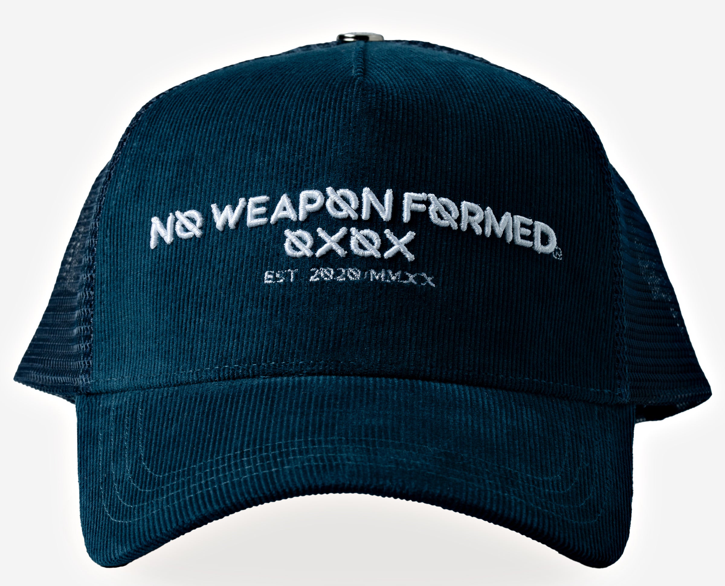 Navy Corduroy Trucker Snapback Hat – No Weapon Formed Collection