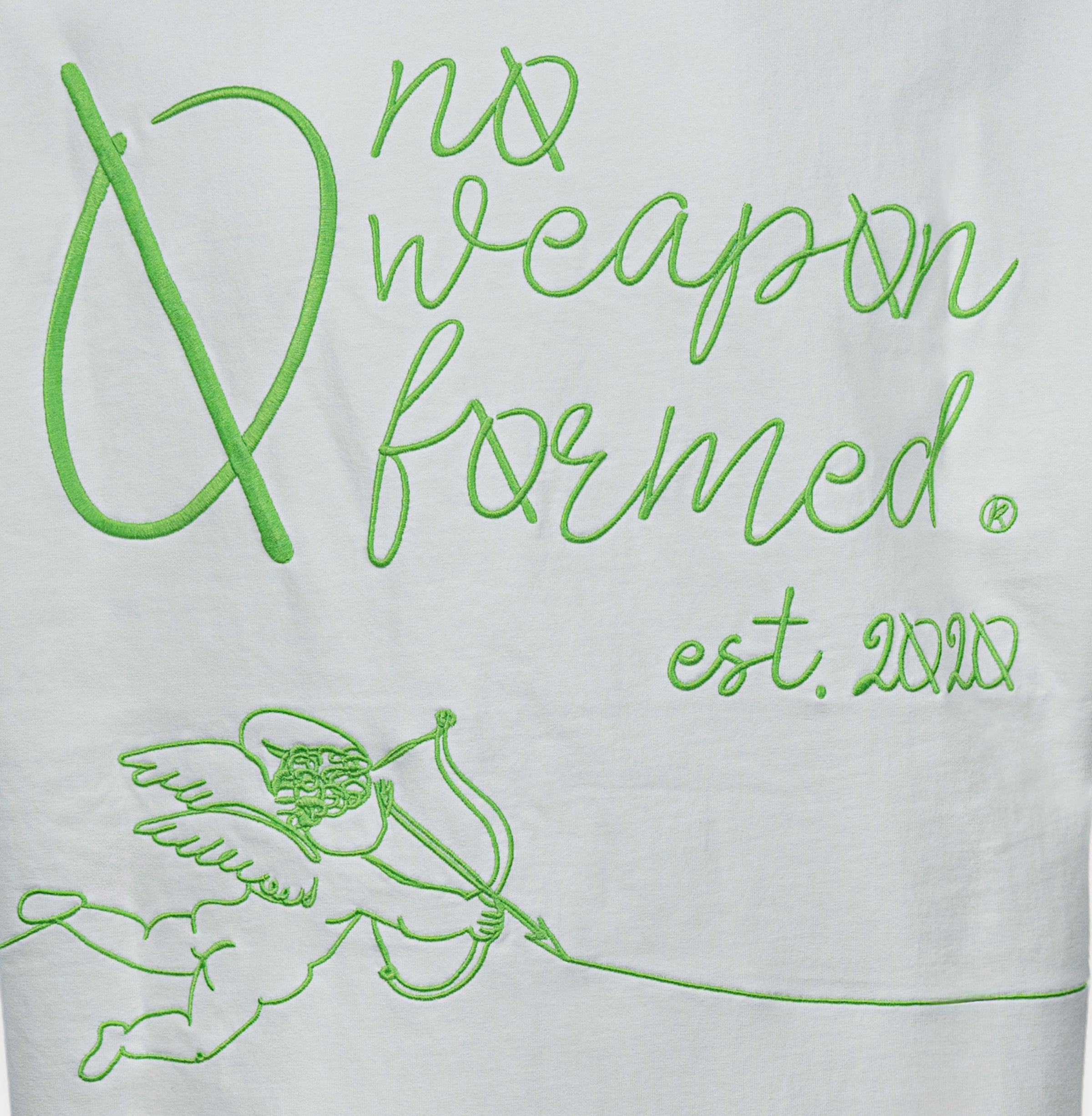 Embroidered String Angel Oversized Tee – No Weapon Formed Collection