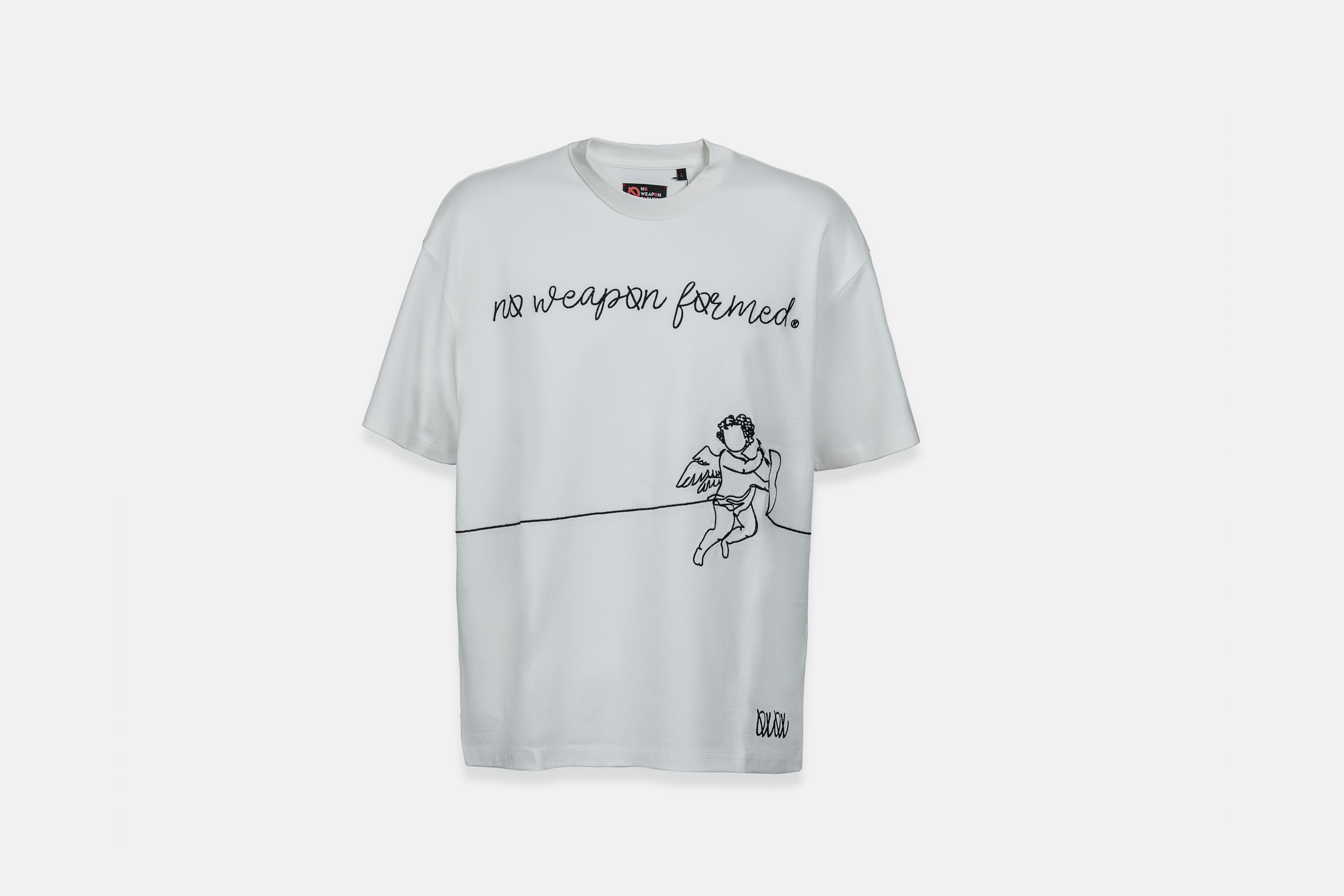 Embroidered String Angel Oversized Tee – No Weapon Formed Collection