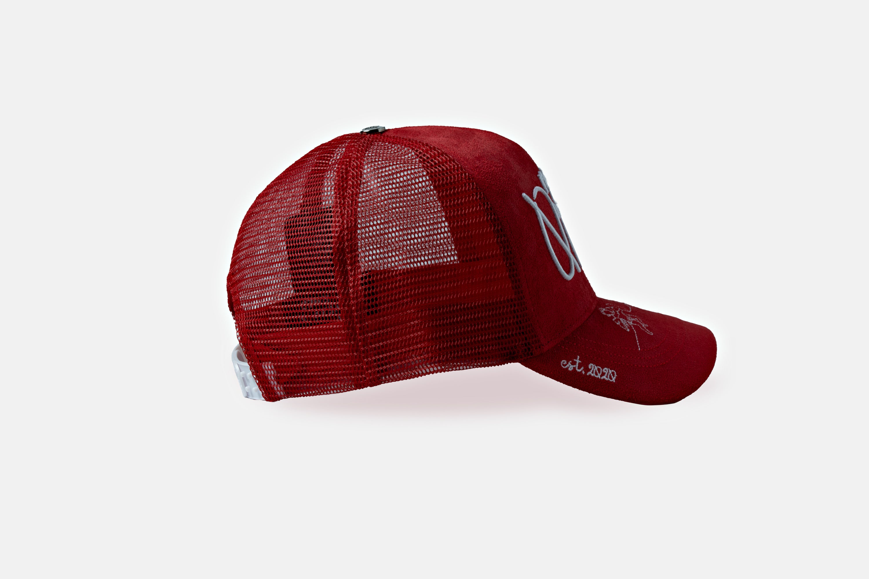Red Suede String Angel Trucker Snapback – No Weapon Formed Collection