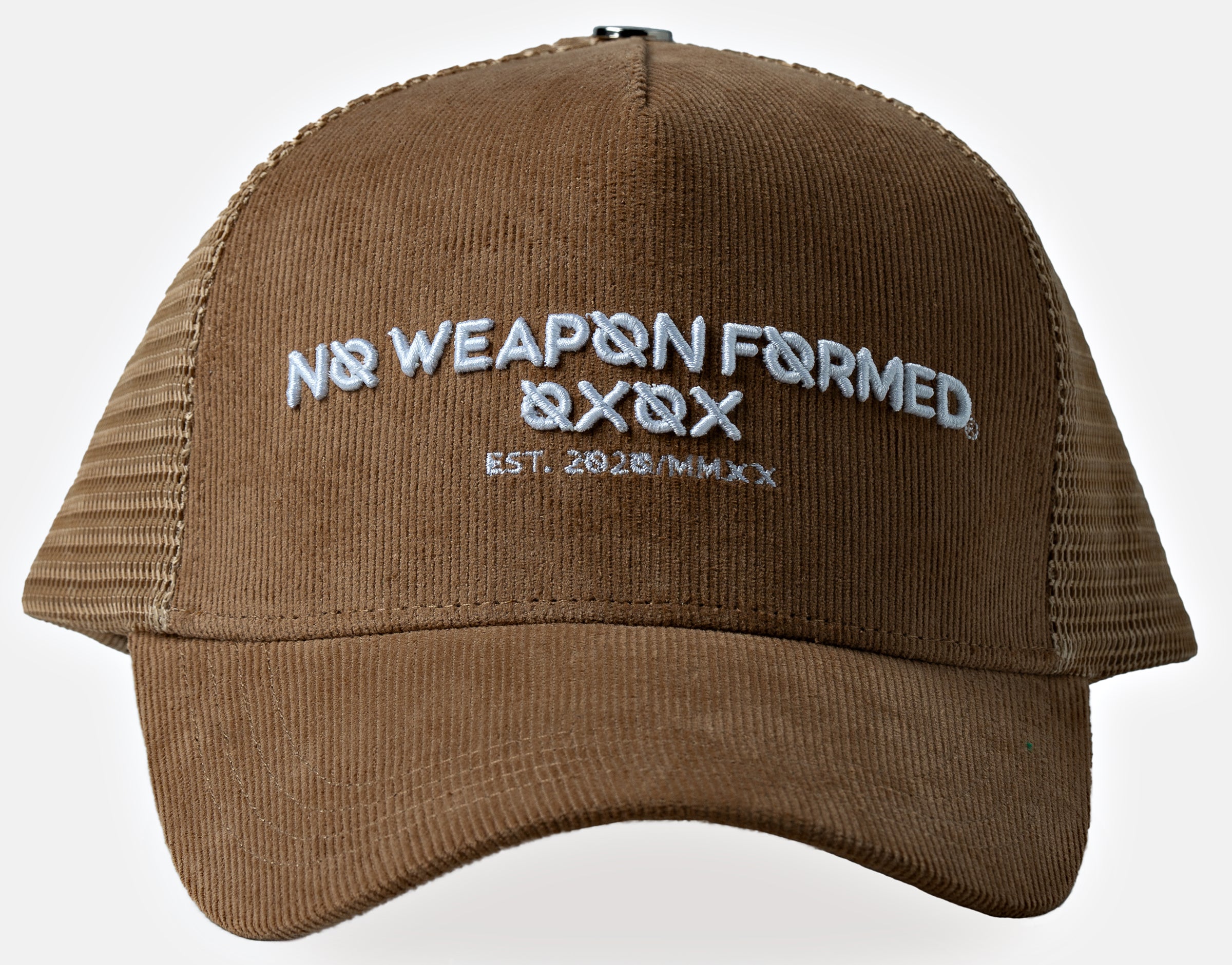 Khaki Brown Corduroy Trucker Snapback Hat – No Weapon Formed Collection