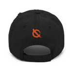 NO WEAPON FORMED ORANGE/WHITE LOGO - Distressed Dad Hat