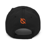 NO WEAPON FORMED ORANGE/WHITE LOGO - Distressed Dad Hat