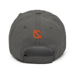 NO WEAPON FORMED ORANGE/WHITE LOGO - Distressed Dad Hat