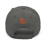 NO WEAPON FORMED ORANGE/WHITE LOGO - Distressed Dad Hat