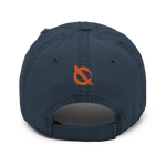 NO WEAPON FORMED ORANGE/WHITE LOGO - Distressed Dad Hat