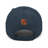 NO WEAPON FORMED ORANGE/WHITE LOGO - Distressed Dad Hat