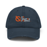 NO WEAPON FORMED ORANGE/WHITE LOGO - Distressed Dad Hat