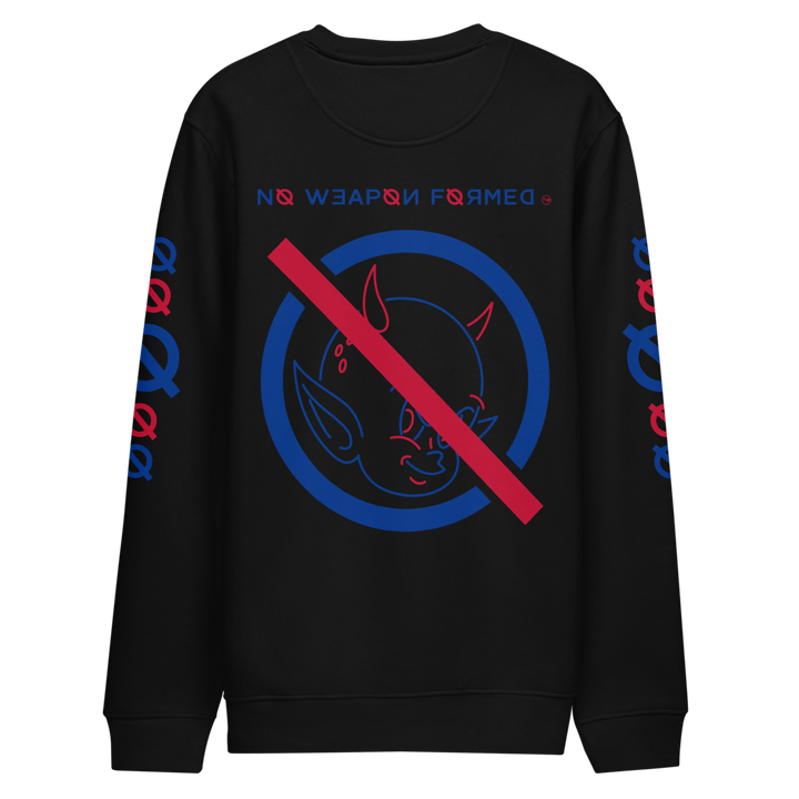 NO WEAPON FORMED "DEVIL" BLUE/RED - Unisex eco sweatshirt black back