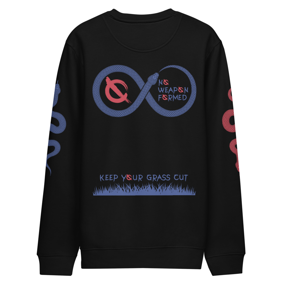 NO WEAPON FORMED "SNAKES" BILLS BLUE/RED - Unisex eco sweatshirt back black