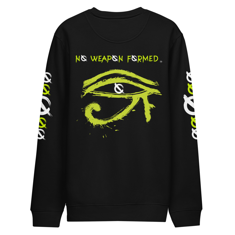 NO WEAPON FORMED HORUS EYE NEON GREEN/WHITE - Unisex eco sweatshirt