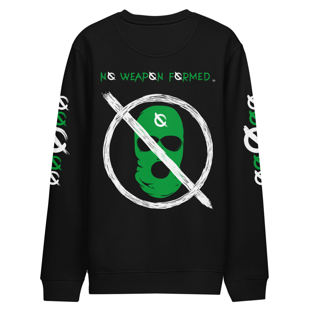 NO WEAPON FORMED 'ROBBER/OPPS' GREEN/WHITE - Unisex eco sweatshirt