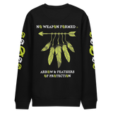 NO WEAPON FORMED 'ARROW & FEATHERS OF PROTECTION' NEON GREEN/BLACK/WHITE- Unisex eco sweatshirt