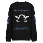 NO WEAPON FORMED 'SAINT MICHAEL THE ARCHANGEL' BLUE/WHITE - Unisex eco sweatshirt