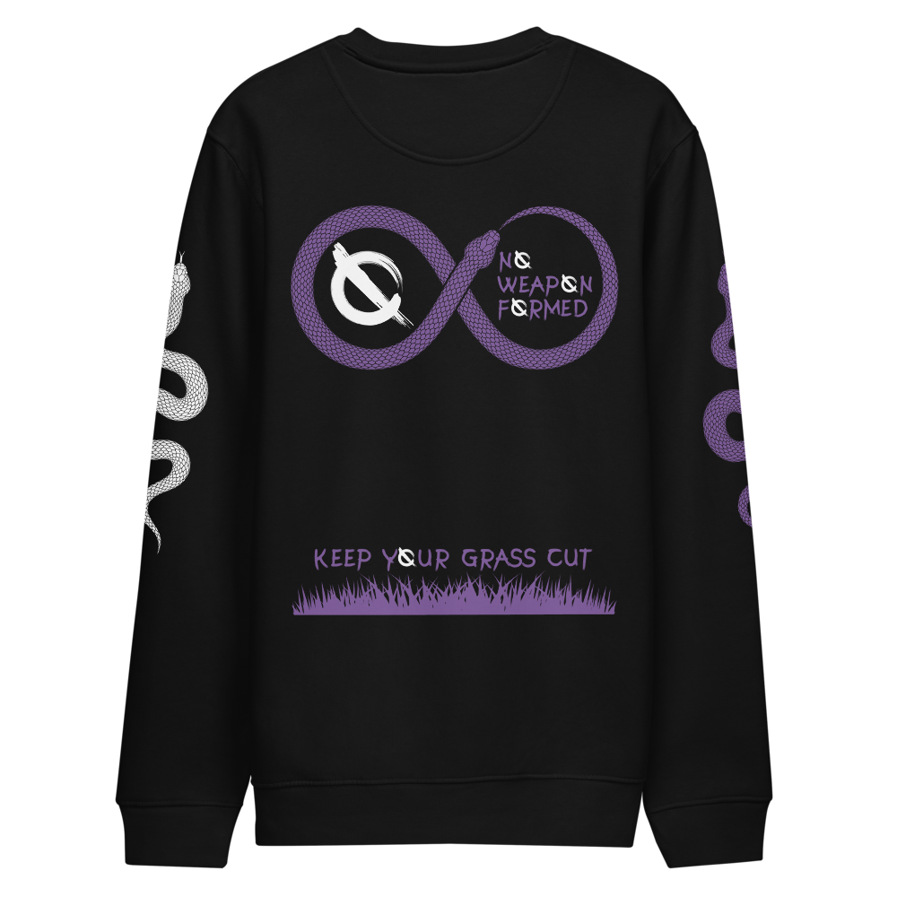 NO WEAPON FORMED 'SNAKES' PURPLE/BLACK/GRAY -  Unisex eco sweatshirt