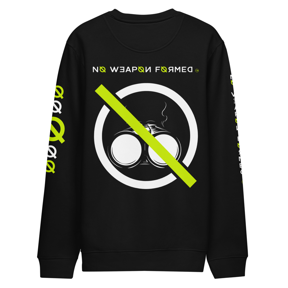 NO WEAPON FORMED 'SHOTGUN' Neon/Black/White - Unisex eco sweatshirt
