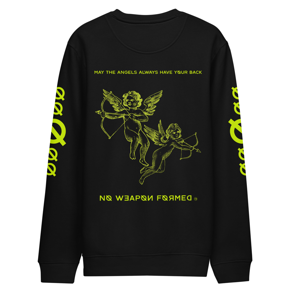 NO WEAPON FORMED 'ANGELS GOT YOUR BACK' - Unisex eco sweatshirt