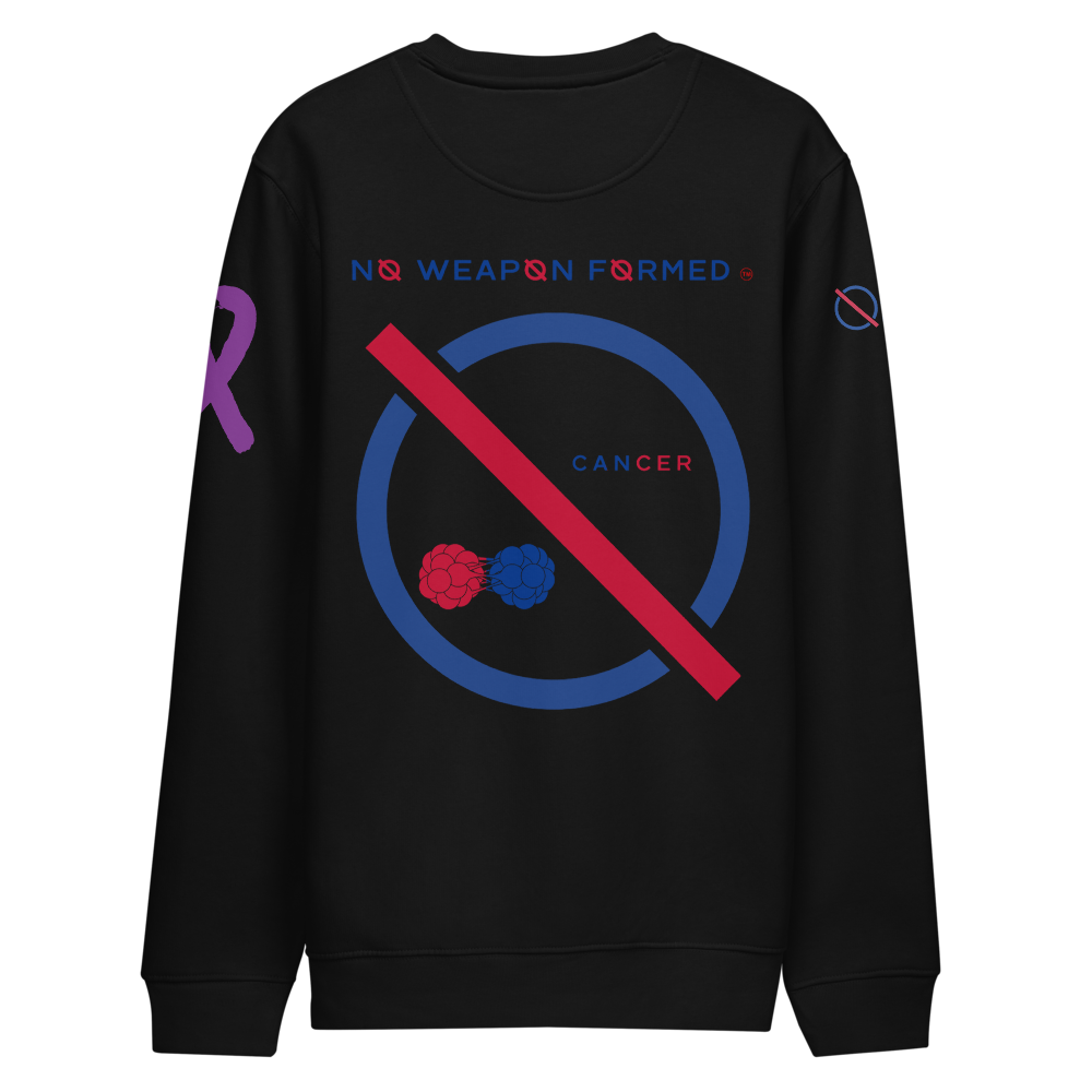 NO WEAPON FORMED 'CANCER' BLUE/RED - Unisex eco sweatshirt
