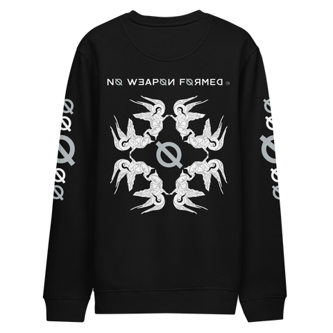 NO WEAPON FORMED "SURROUNDED BY ANGELS" WHITE/GREY - Unisex eco sweatshirt