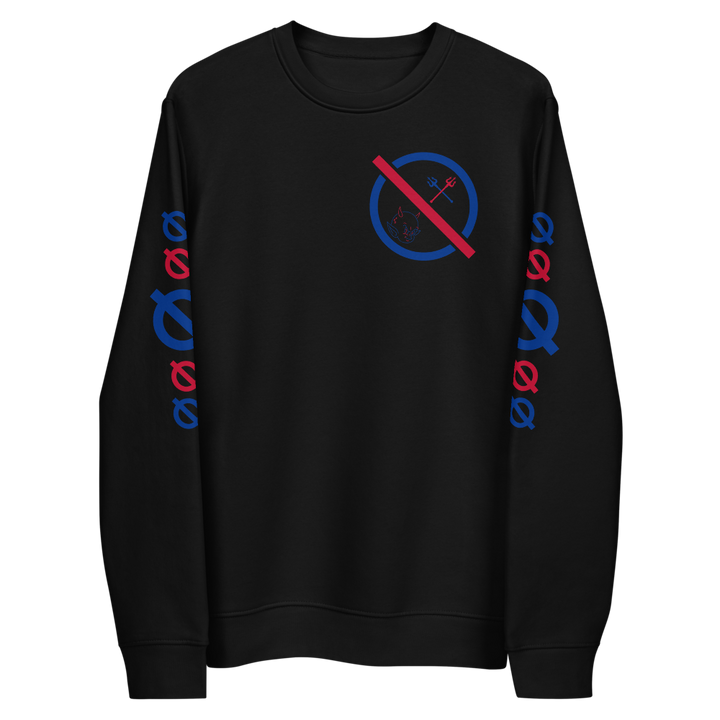NO WEAPON FORMED "DEVIL" BLUE/RED - Unisex eco sweatshirt black front