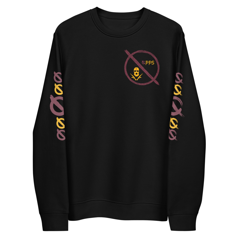NO WEAPON FORMED 'ROBBER/OPPS' BURGUNDAY/GOLD - Unisex eco sweatshirt