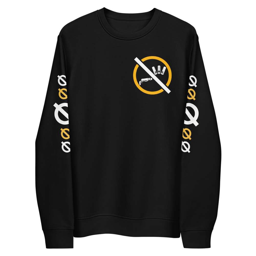 NO WEAPON FORMED 'SHOTGUN' BLACK/YELLOW/WHITE - Unisex eco sweatshirt