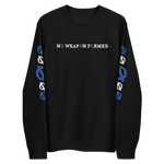 NO WEAPON FORMED 'ARROW & FEATHERS OF PROTECTION' BLUE/WHITE - Unisex eco sweatshirt