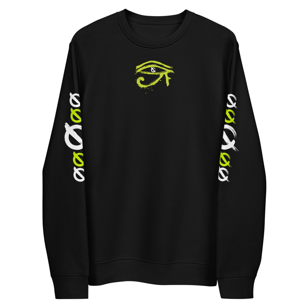 NO WEAPON FORMED HORUS EYE NEON GREEN/WHITE - Unisex eco sweatshirt