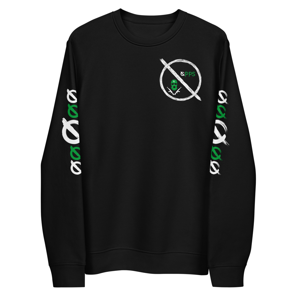 NO WEAPON FORMED 'ROBBER/OPPS' GREEN/WHITE - Unisex eco sweatshirt