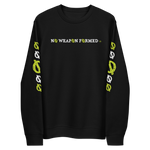 NO WEAPON FORMED 'ARROW & FEATHERS OF PROTECTION' NEON GREEN/BLACK/WHITE- Unisex eco sweatshirt