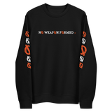 NO WEAPON FORMED 'ARROW & FEATHERS OF PROTECTION' ORANGE/WHITE/BLACK- Unisex eco sweatshirt