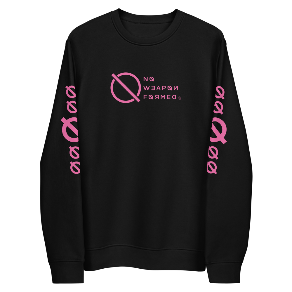 NO WEAPON FORMED 'ANGELS GOT YOUR BACK' PINK - Unisex eco sweatshirt