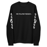 NO WEAPON FORMED 'ARROW & FEATHERS OF PROTECTION' BLACK/WHITE - Unisex eco sweatshirt