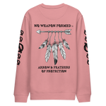 NO WEAPON FORMED 'ARROW & FEATHERS OF PROTECTION' BLACK/WHITE - Unisex eco sweatshirt