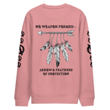 NO WEAPON FORMED 'ARROW & FEATHERS OF PROTECTION' BLACK/WHITE - Unisex eco sweatshirt