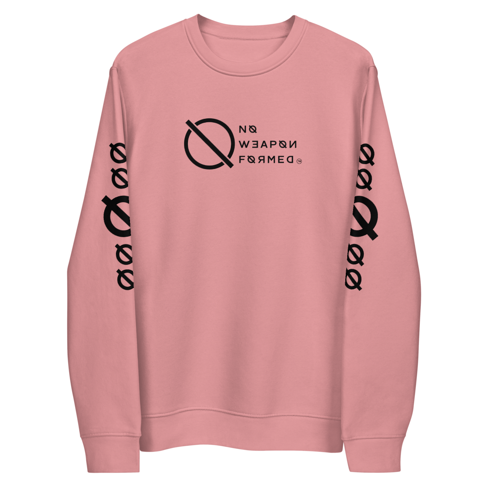 NO WEAPON FORMED "ANGELS GOT YOUR BACK" BLACK/WHITE - Unisex eco sweatshirt pink front
